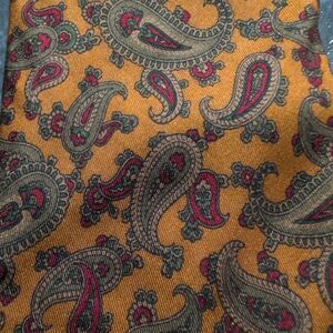 Daniel La Foret Silk Orange Red Paisley Tie Made In Italy 57 x 3.5"